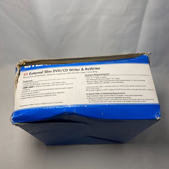 Lite On 8X External Slim DVD/CD Writer & ReWriter DX-8A1H 05C Tested Working EUC - Picture 13 of 16